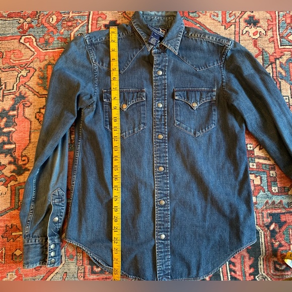 Vintage Polo Ralph Lauren Button Up Jean Shirt S/M - Picture 4 of 9